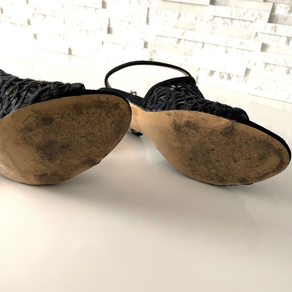 BLACK Lace Heels - size 7 - Picture 6 of 6